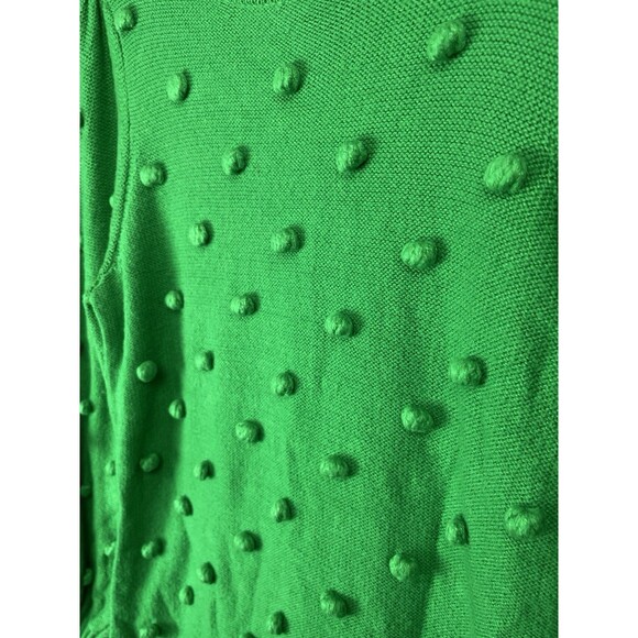 Lilly Pulitzer Women Small Sweater Kippa Dress Green Knit Pom Pom Puff Sleeve - Picture 4 of 7